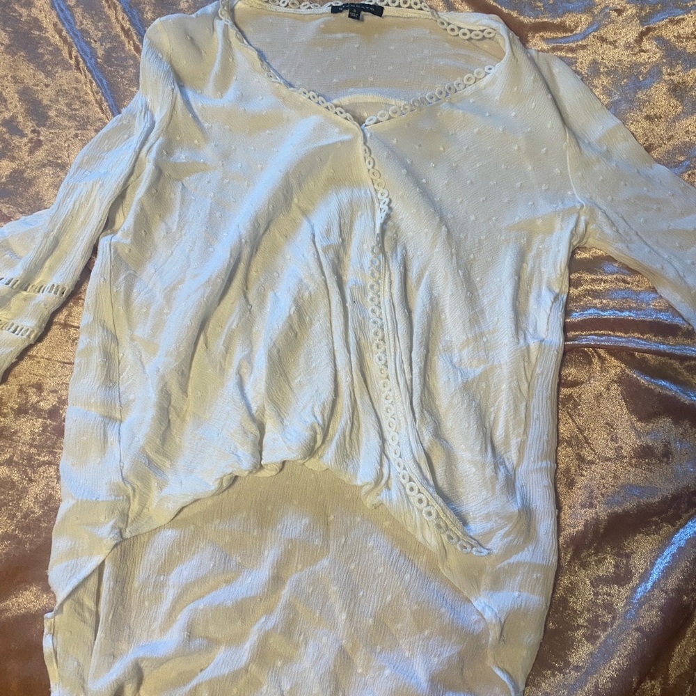 Staccato Gray Asymmetrical Ruched Blouse